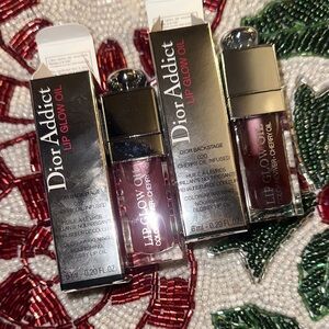 Dior Addict Lip Glow Oil - Bundle of 2 in shades 020 Mahogany and 012 Rosewood